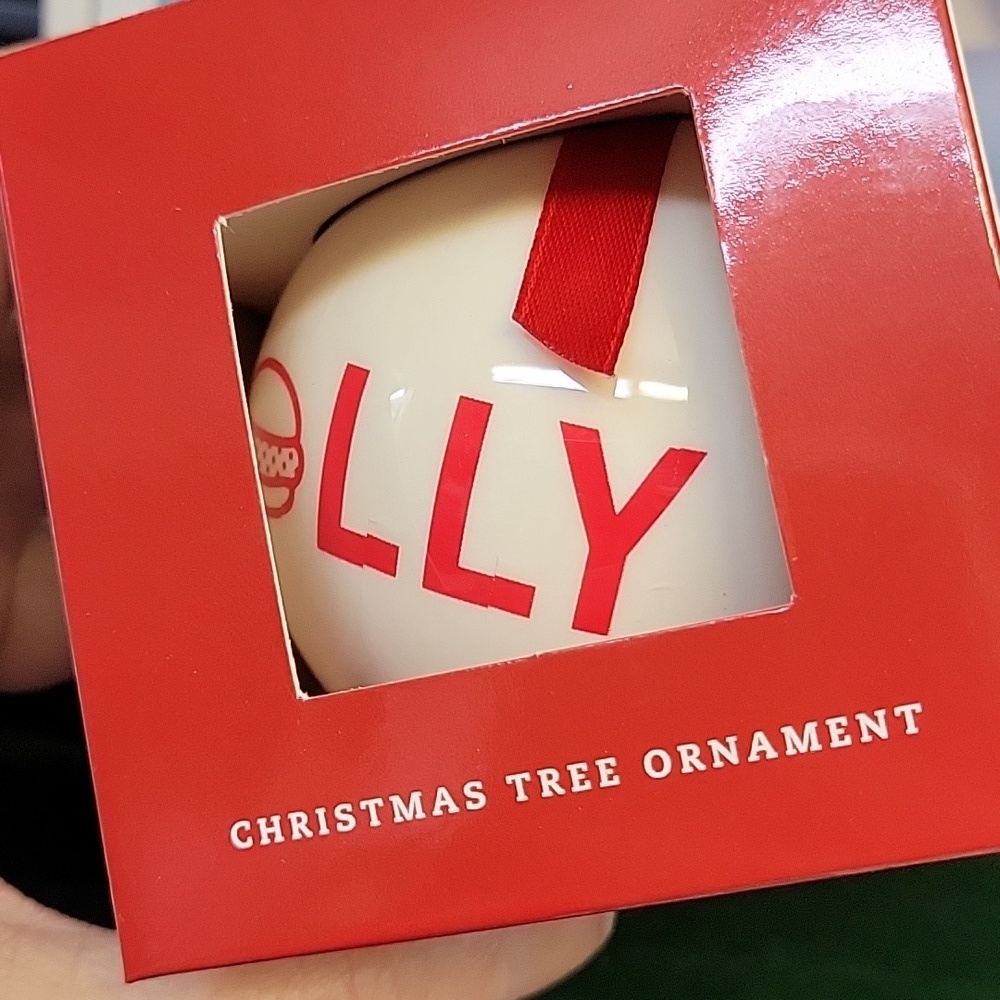 Chick Fil A Holly Christmas Tree Ornament with Red & White Design New Sealed Box - Picture 5 of 5